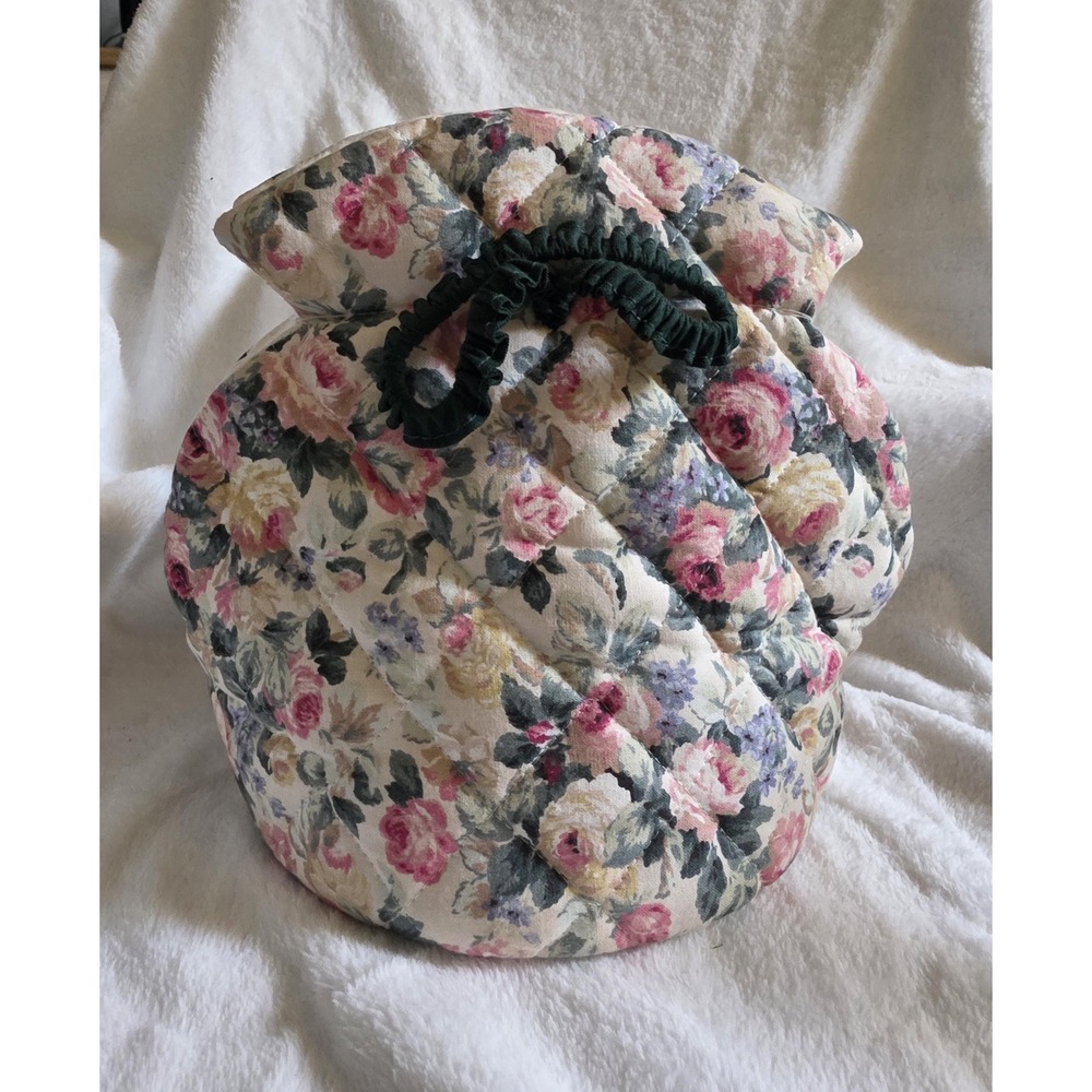 Vintage Quilted Tea Cozy | Chintz Floral Padded | Cottagecore Grandmillennial